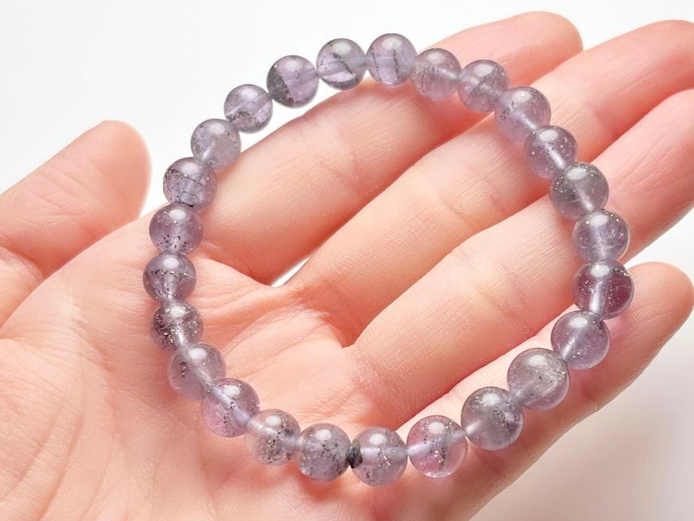 パイライト in フローライト 7mm ブレスレット / Pyrite in Fluorite