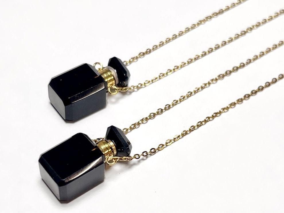 オニキス 香水瓶 ネックレス