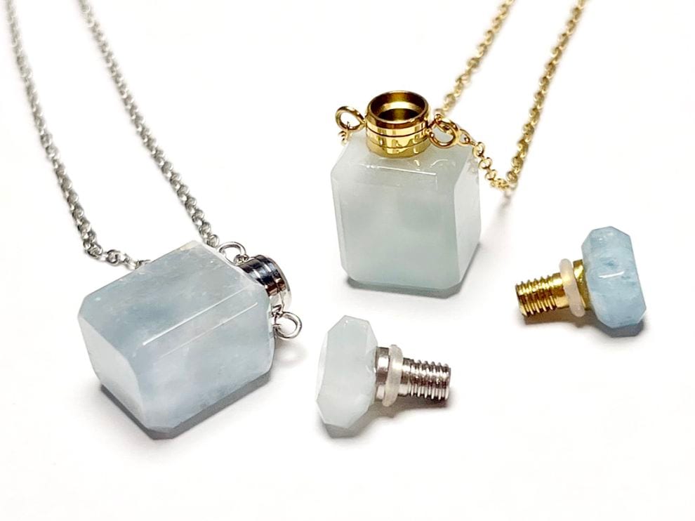 アクアマリン 香水瓶 ネックレス アソート