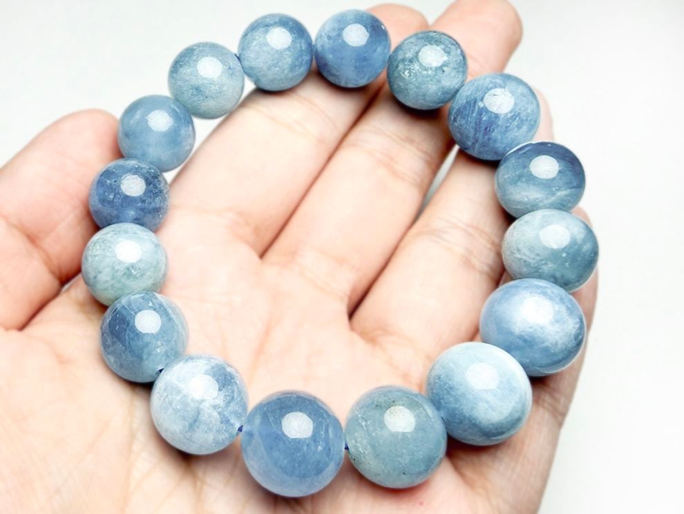 アクアマリン 12mmブレスレット  ( 藍玉 )/ Aquamarine