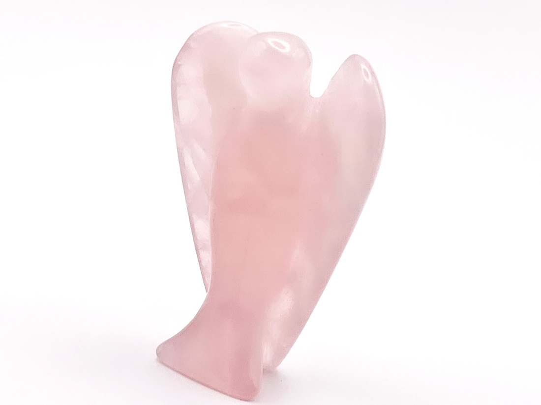 ローズクォーツ エンジェル彫刻 / Rose Quartz