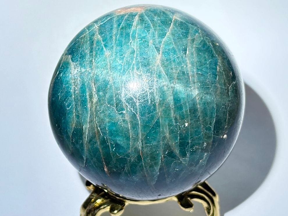 マダガスカル産 キャッツブルーアパタイト 79mm丸玉 (燐灰石)/ Blue Apatite