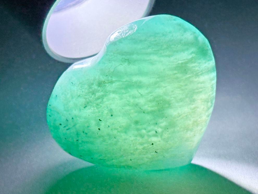 アマゾナイト ハート型 ポリッシュ / Amazonite Heart