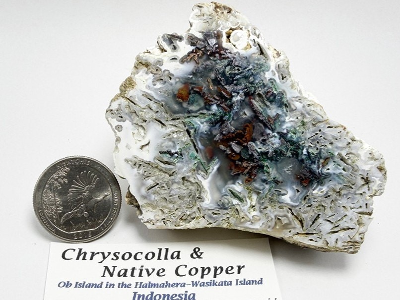 インドネシア・オブ島産 クリソコラ & ネイティブカッパー / Chrysocolla & Copper