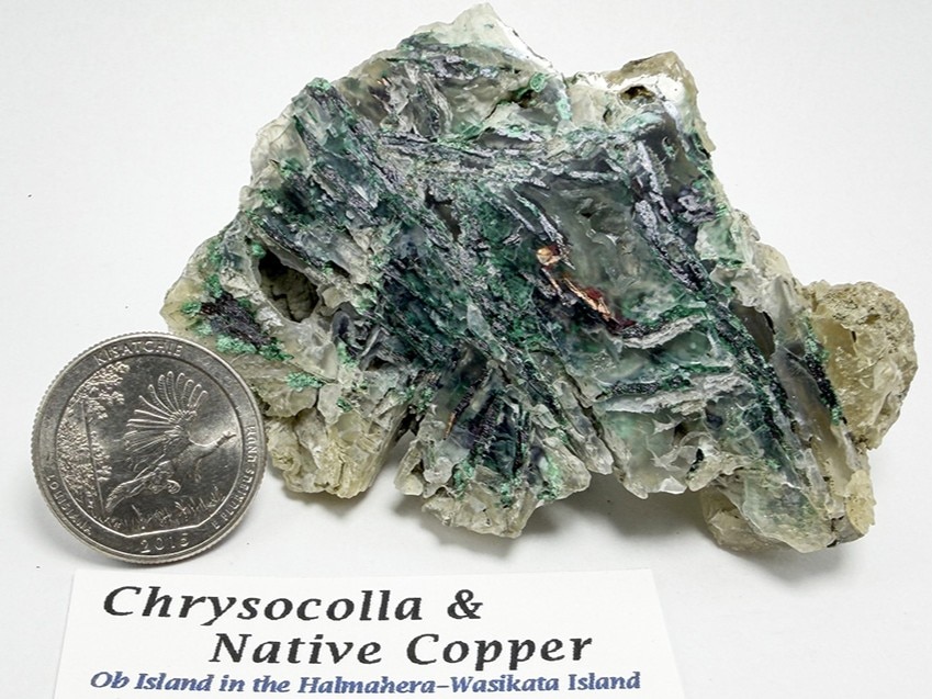 インドネシア・オブ島産 クリソコラ & ネイティブカッパー / Chrysocolla & Copper