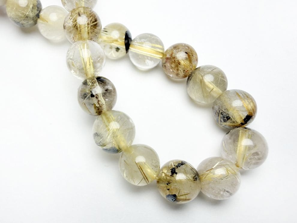 ルチルクォーツ 7mm ブレスレット/ Rutilated Quartz