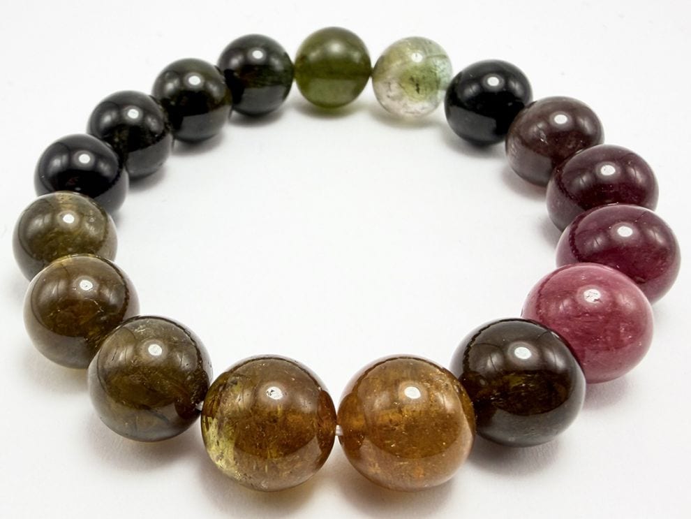 カラートルマリン 12mm ブレスレット/Mix color Tourmaline