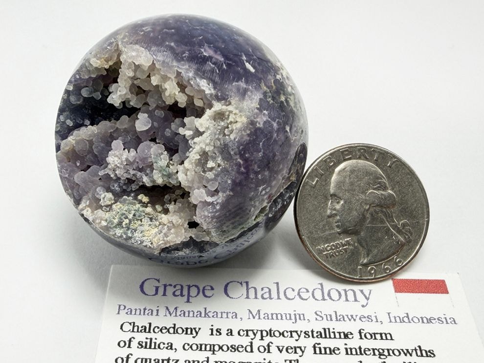 インドネシア産 グレープカルセドニー 40mm 丸玉 / Grape Chalcedony