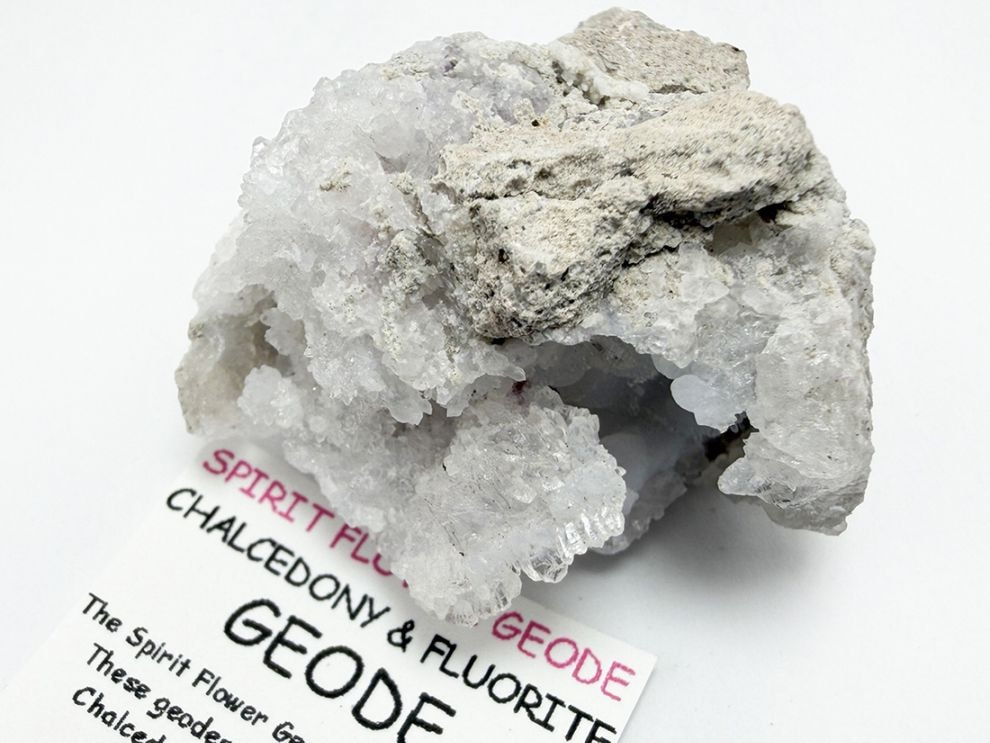 (蛍光) メキシコ産  スピリットフラワージオード  (カルセドニー ＆ フローライト) / Chalcedony & Flourite Geode