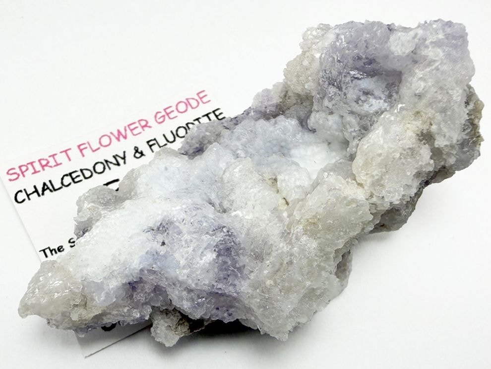 (蛍光) メキシコ産  スピリットフラワージオード  (カルセドニー ＆ フローライト) / Chalcedony & Flourite Geode