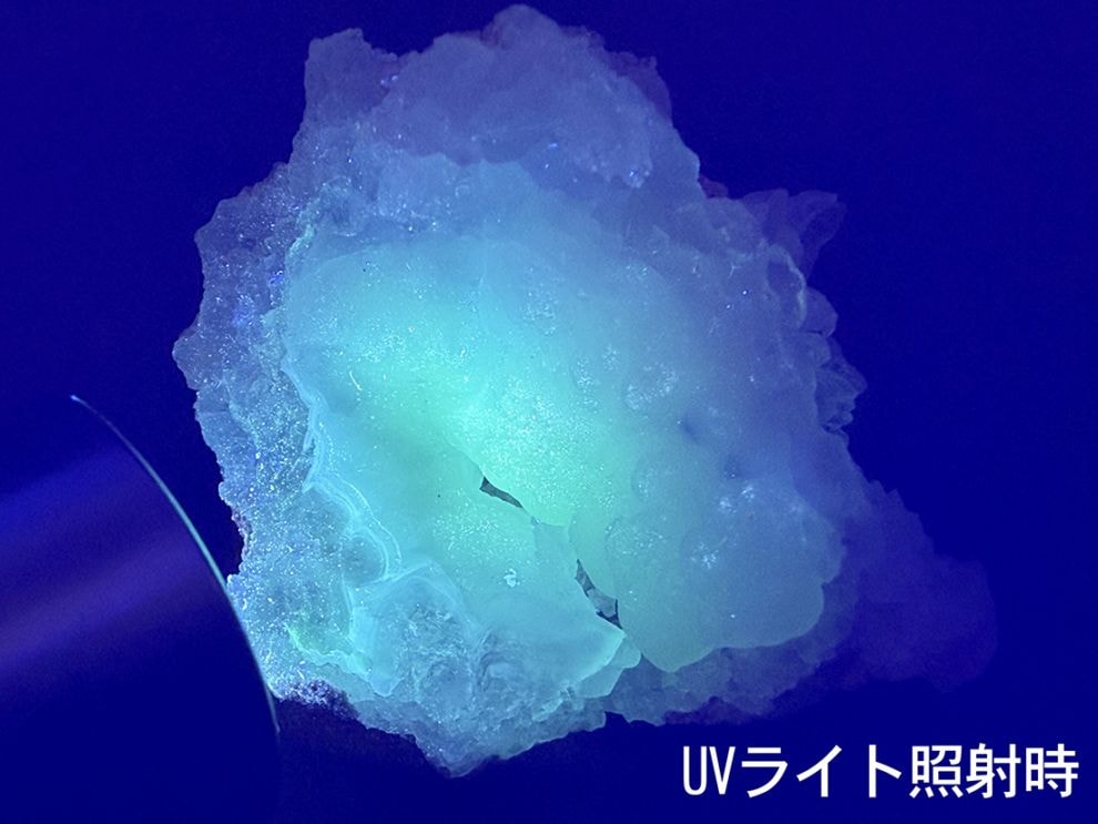 (蛍光) メキシコ産  スピリットフラワージオード  (カルセドニー ＆ フローライト) / Chalcedony & Flourite Geode
