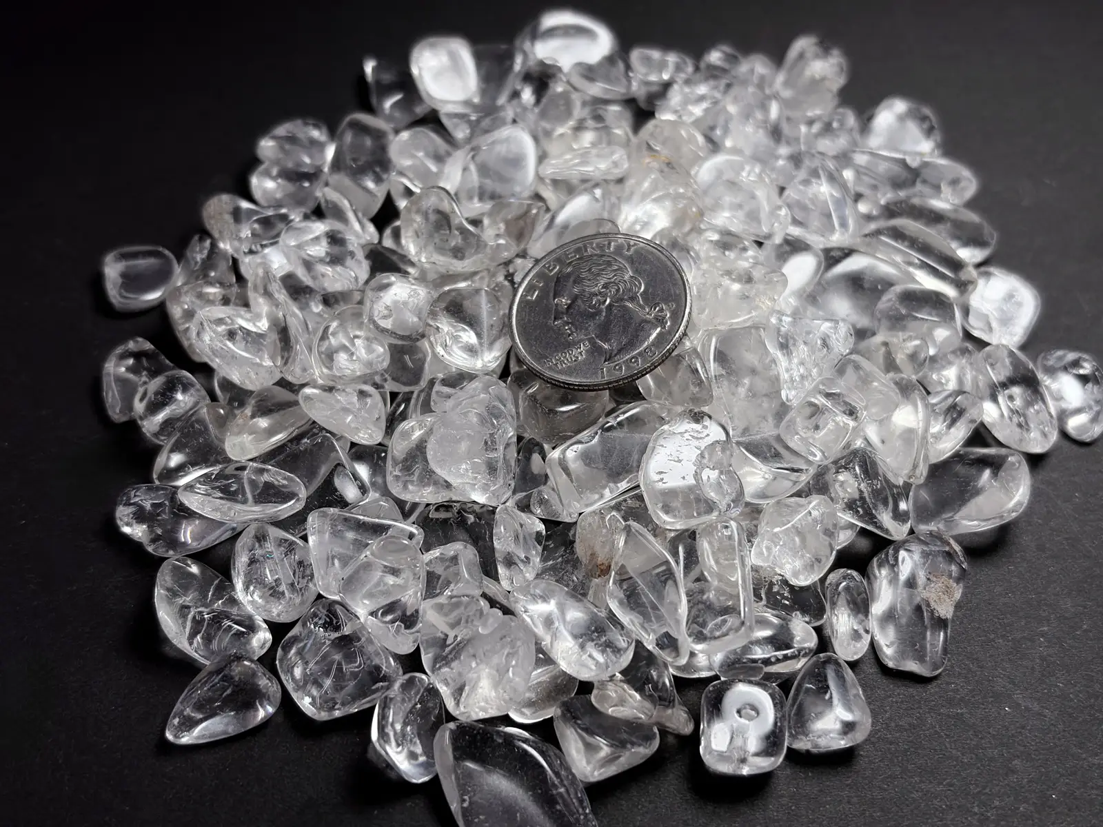 水晶 さざれ Lサイズ アソート 200g/ Quartz Chips