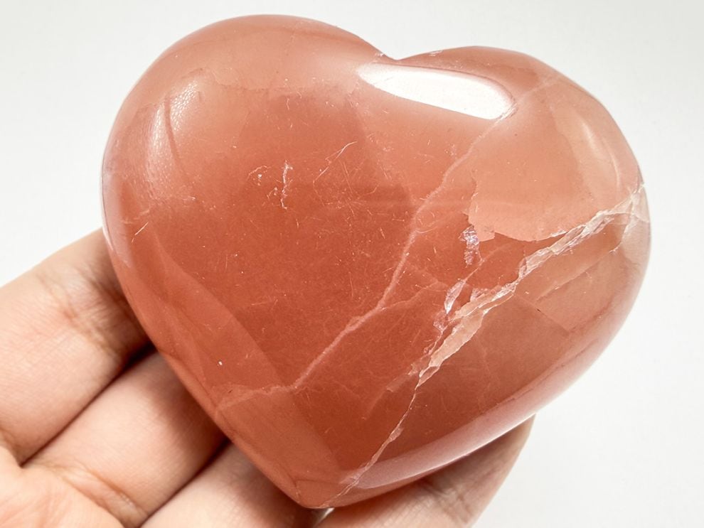 高品質　天然石　バリサイト　パーム　ハート パキスタン産 ローズカルサイト ハート型 / Rose Calcite