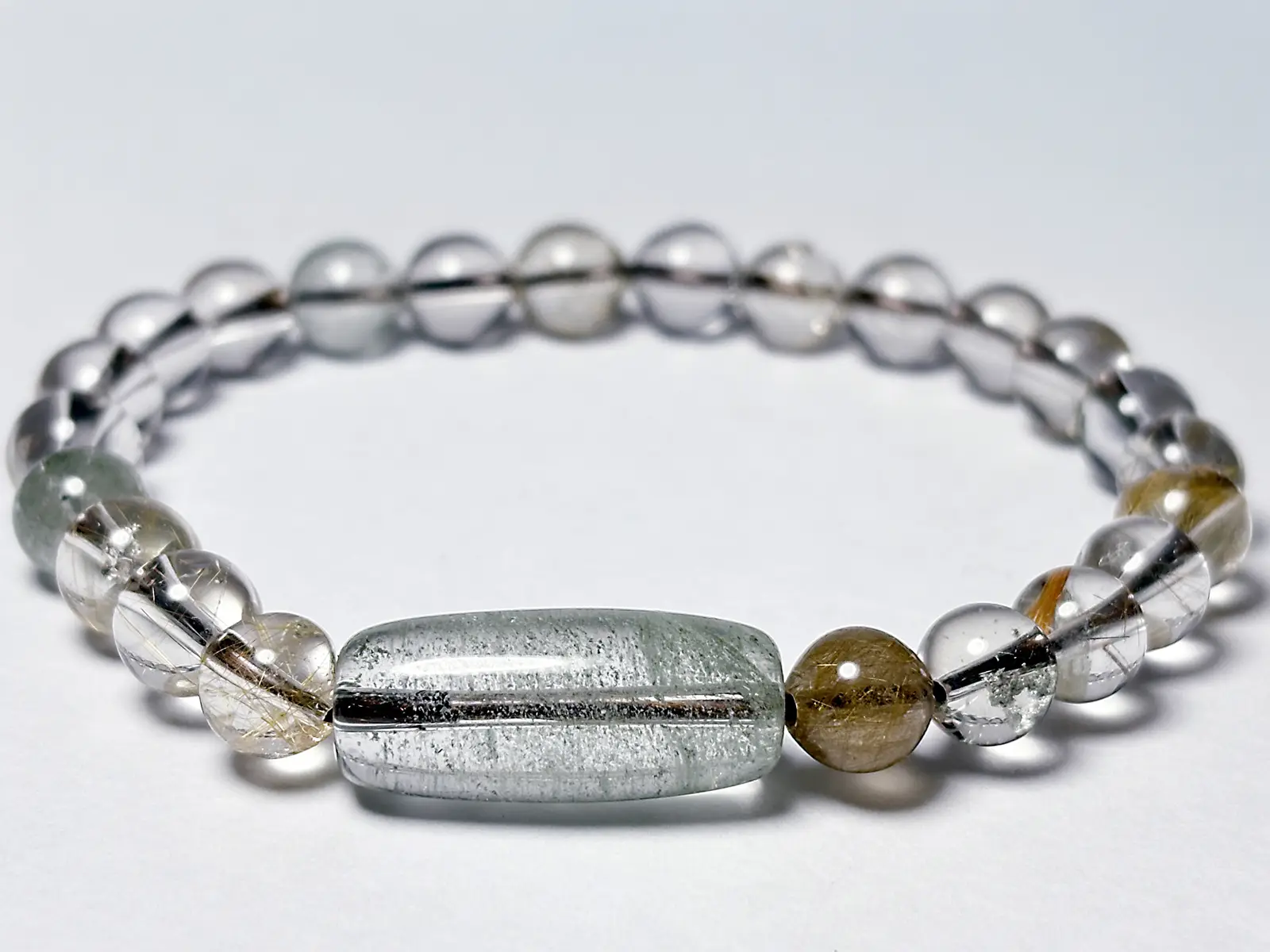 マニハール産ガーデンルチルクォーツ ブレスレット/ Himalayan Garden Rutile Quartz