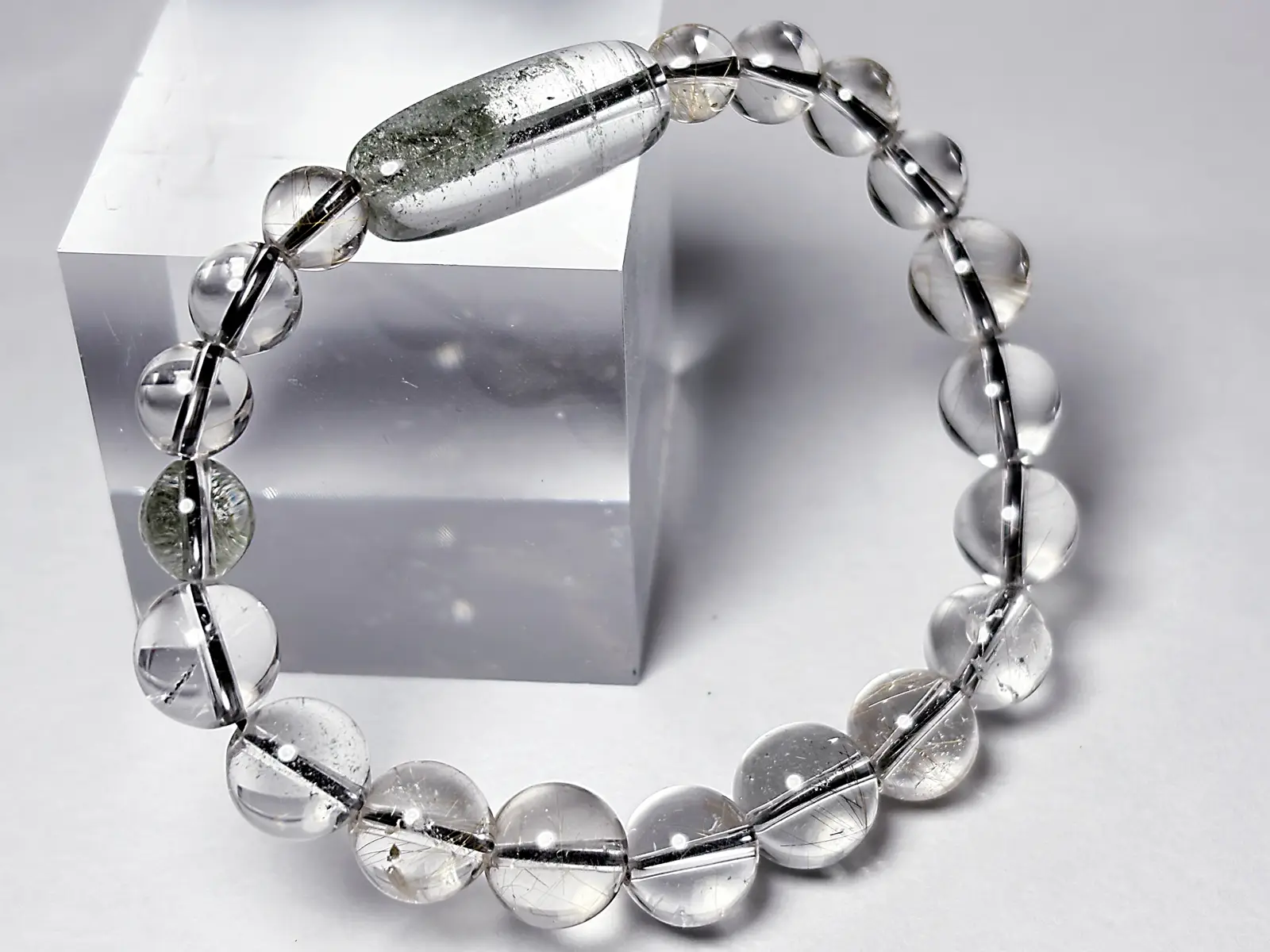 マニハール産ガーデンルチルクォーツ ブレスレット/ Himalayan Garden Rutile Quartz