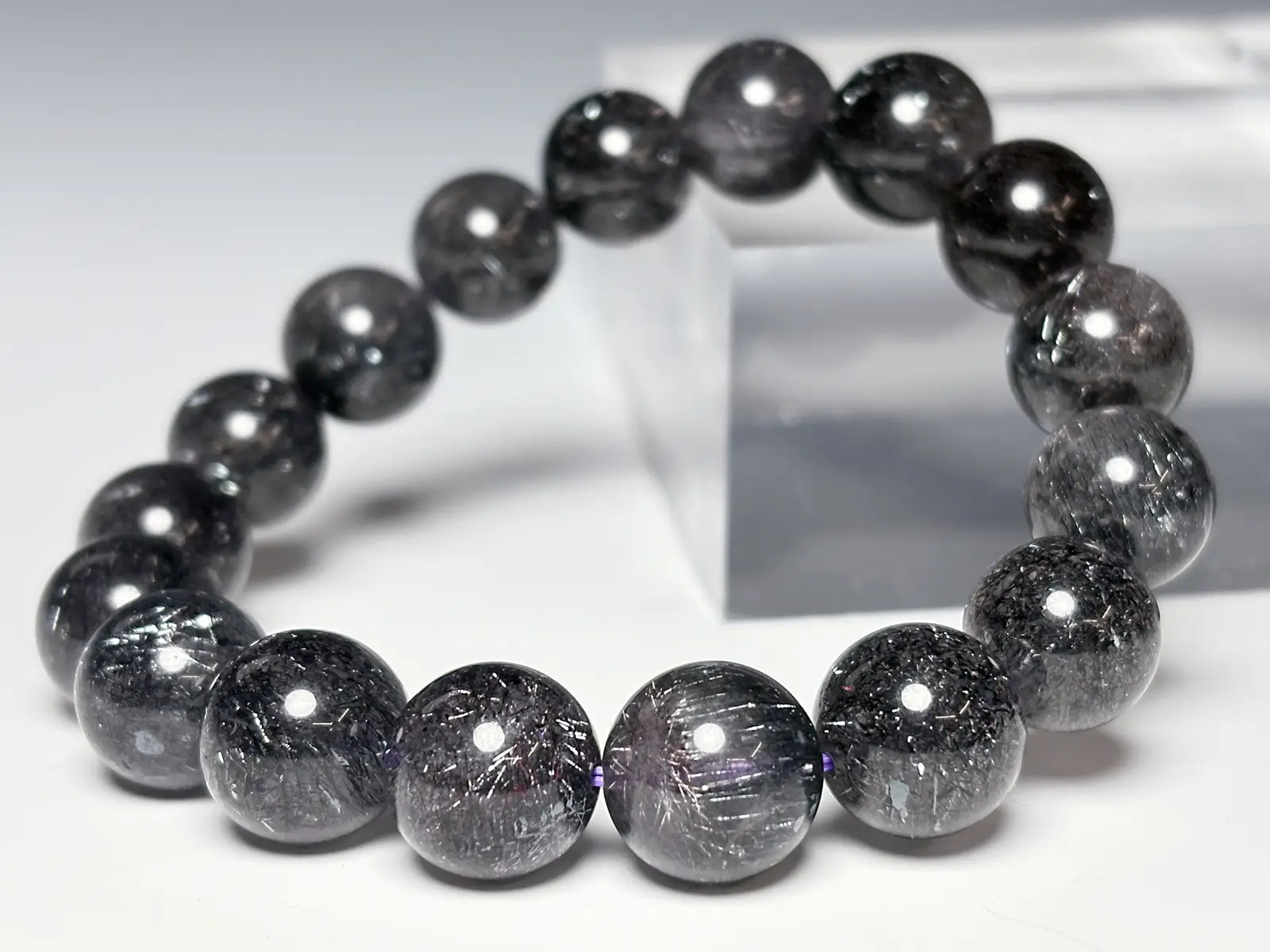 ブラックスーパーセブン (花火) 12mm ブレスレット / Black Super Seven