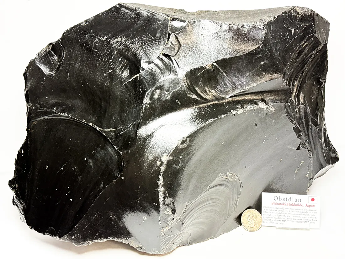 北海道白滝村(旧)産 黒曜石(十勝石) / Obsidian