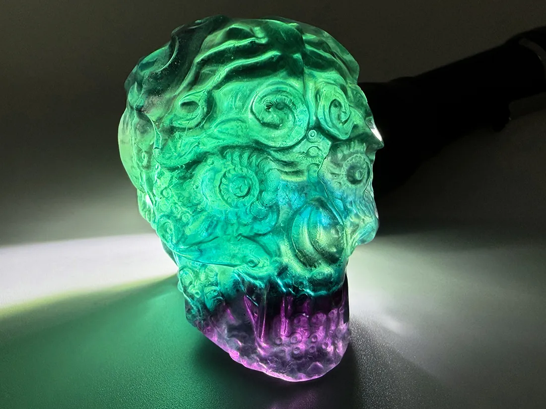 フローライト スカル彫刻 / Fluorite