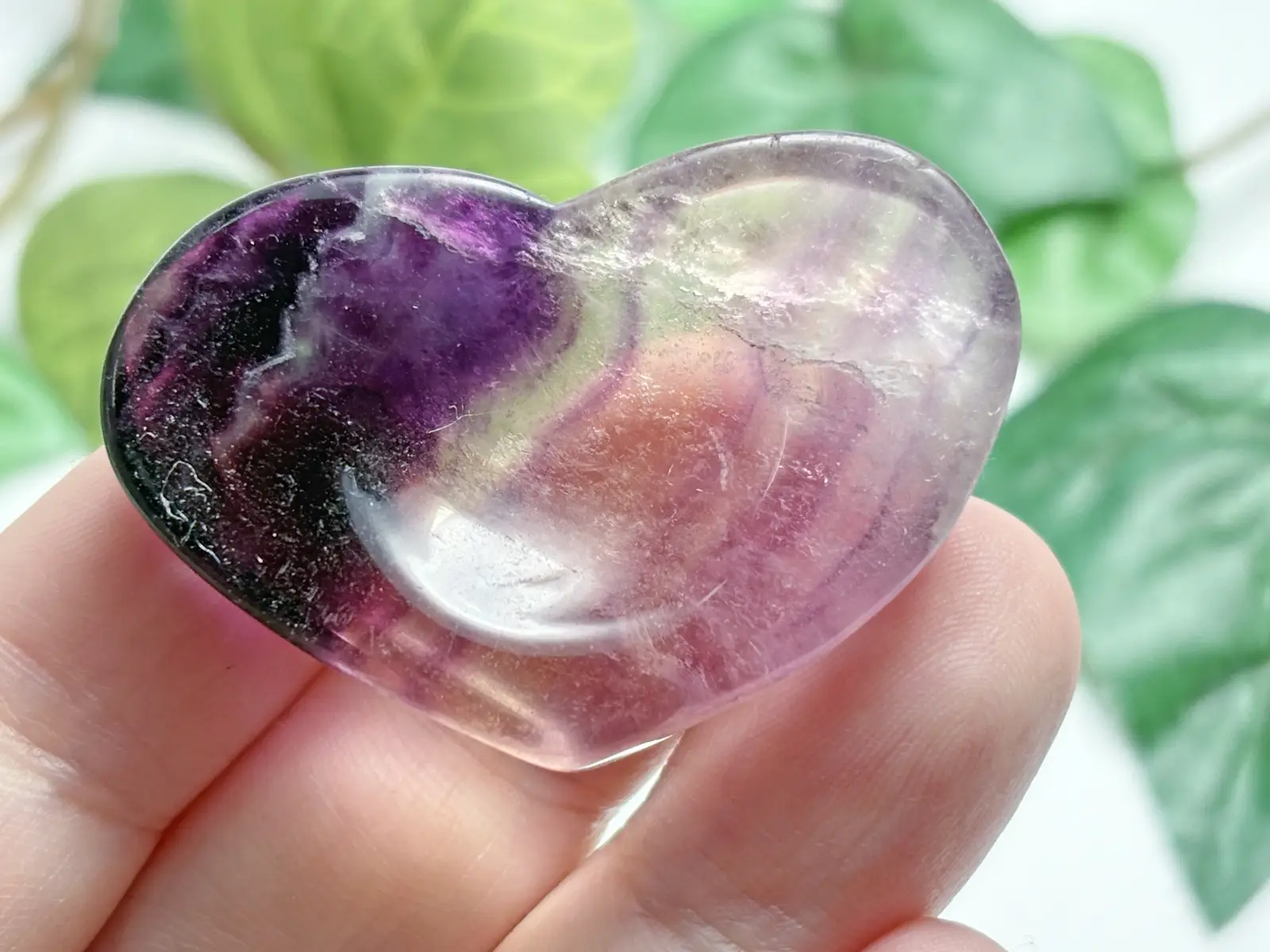 フローライト ハート型小皿/Fluorite