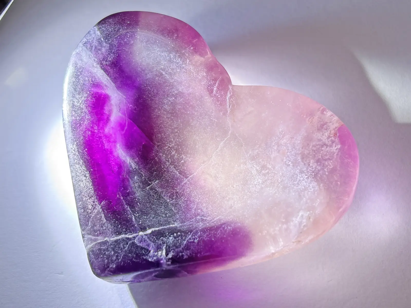 フローライト ハート型小皿/Fluorite
