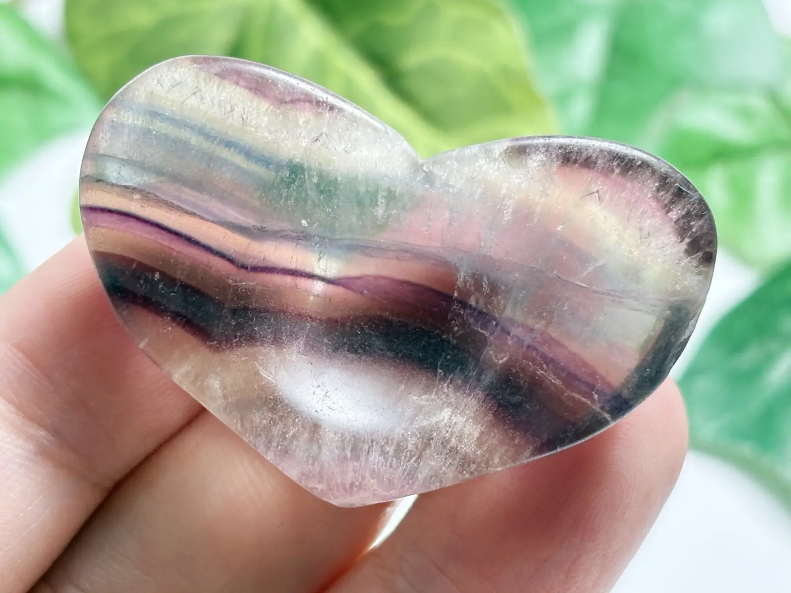 フローライト ハート型小皿/Fluorite