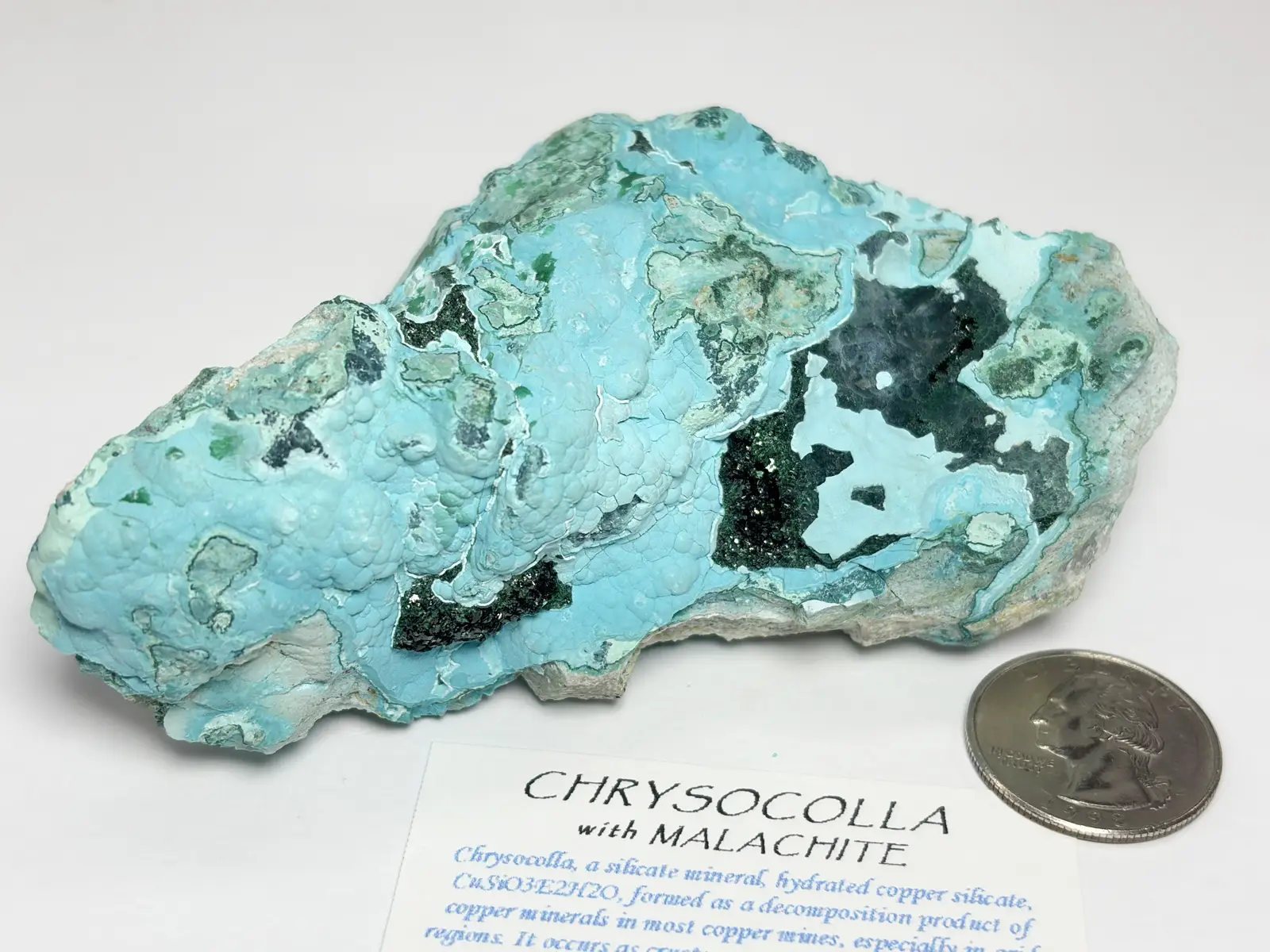 コンゴ民主共和国産 クリソコラ with マラカイト / Chrysocolla with Malachite