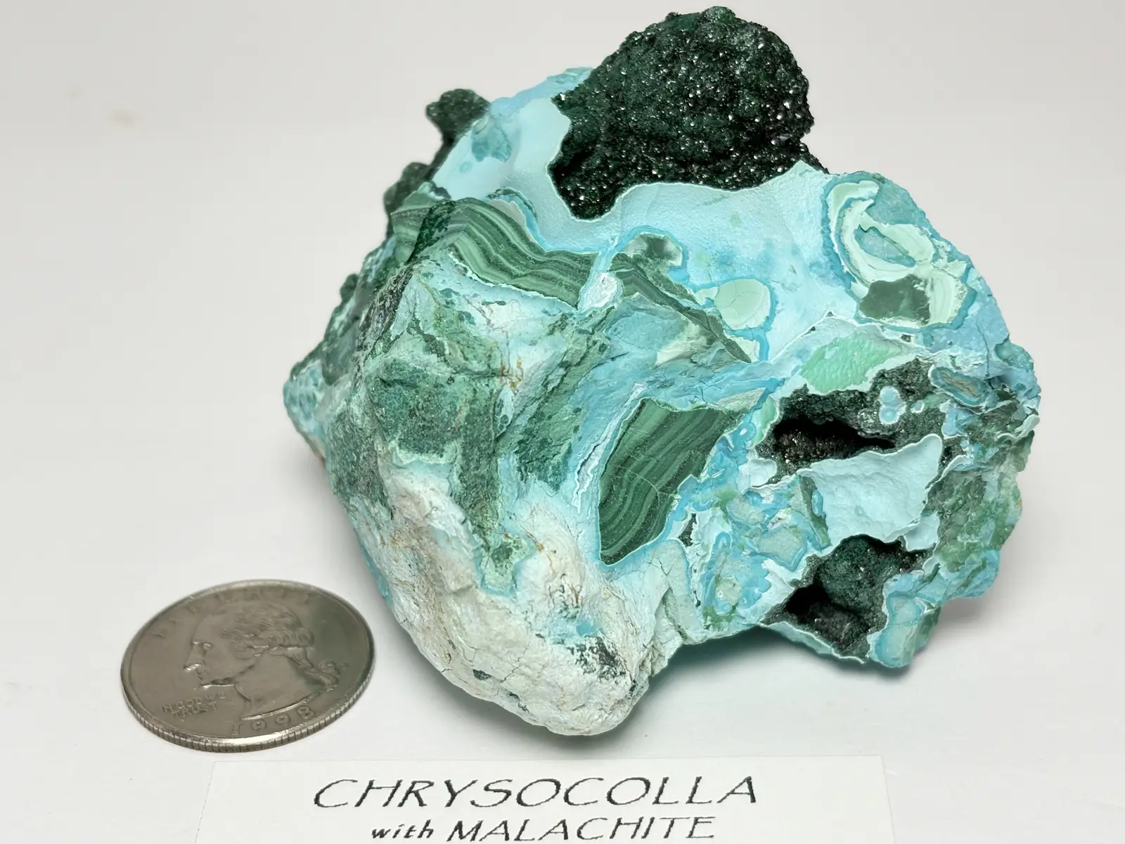 コンゴ民主共和国産 クリソコラ with マラカイト / Chrysocolla with Malachite