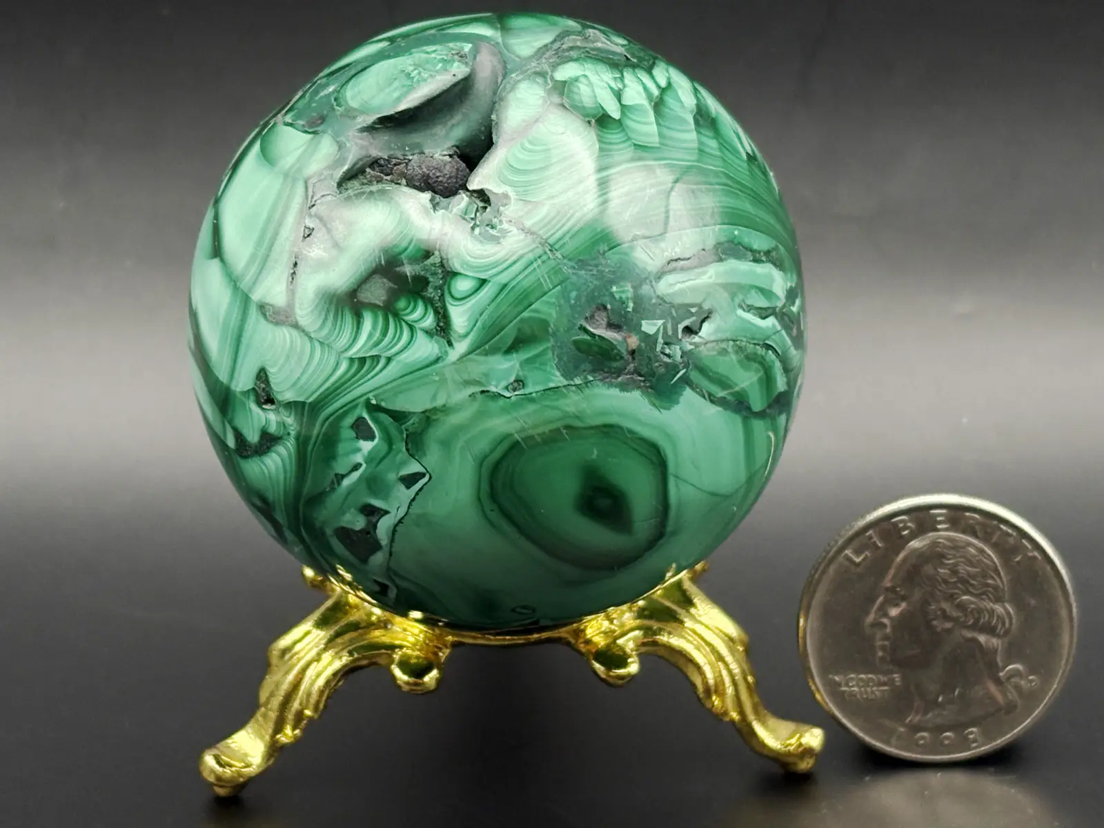コンゴ民主共和国産 マラカイト 51ｍｍ 丸玉 / Malachite Sphere