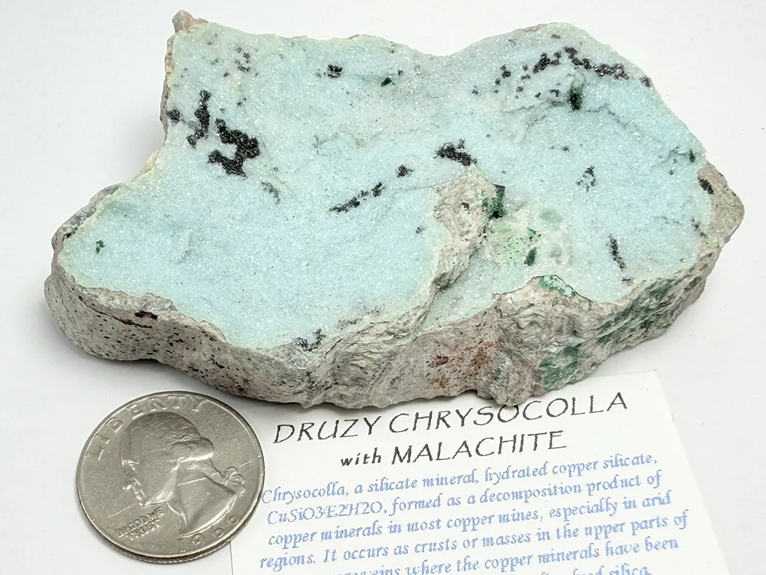 コンゴ民主共和国産 ドゥルージークリソコラ with マラカイト / Druzy Chrysocolla with Malachite
