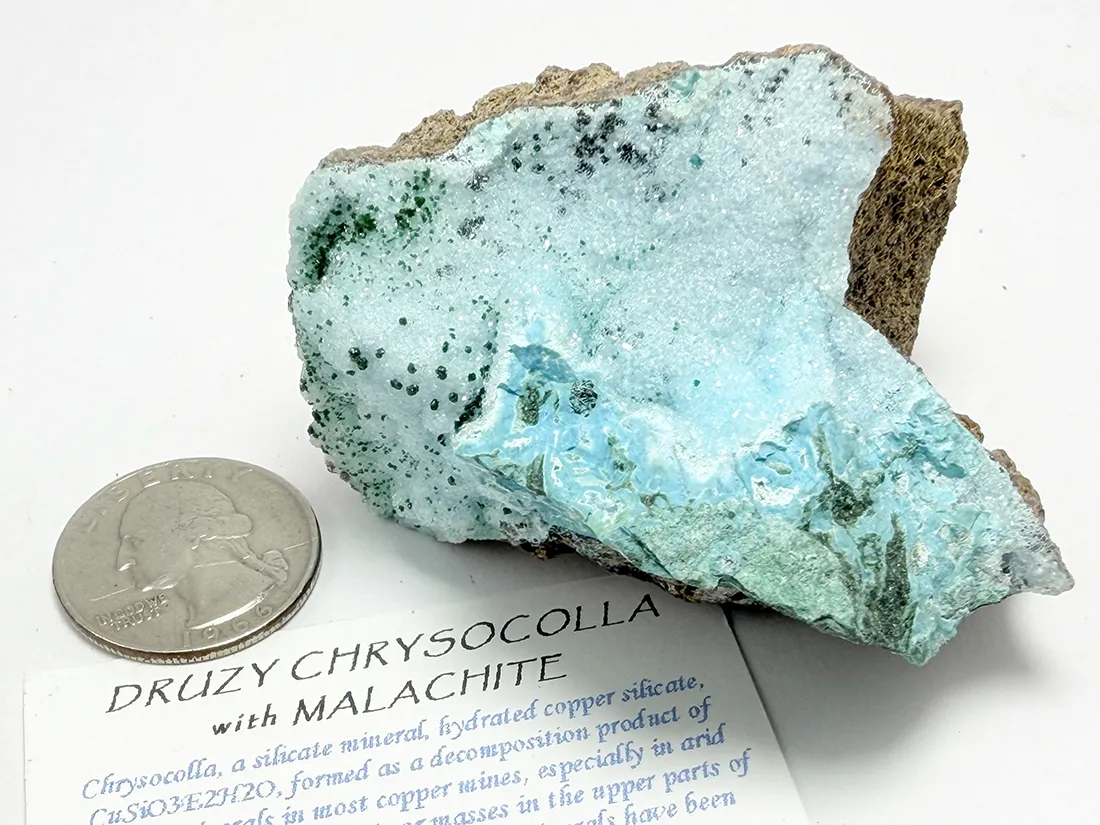 コンゴ民主共和国産 ドゥルージークリソコラ with マラカイト / Druzy Chrysocolla with Malachite
