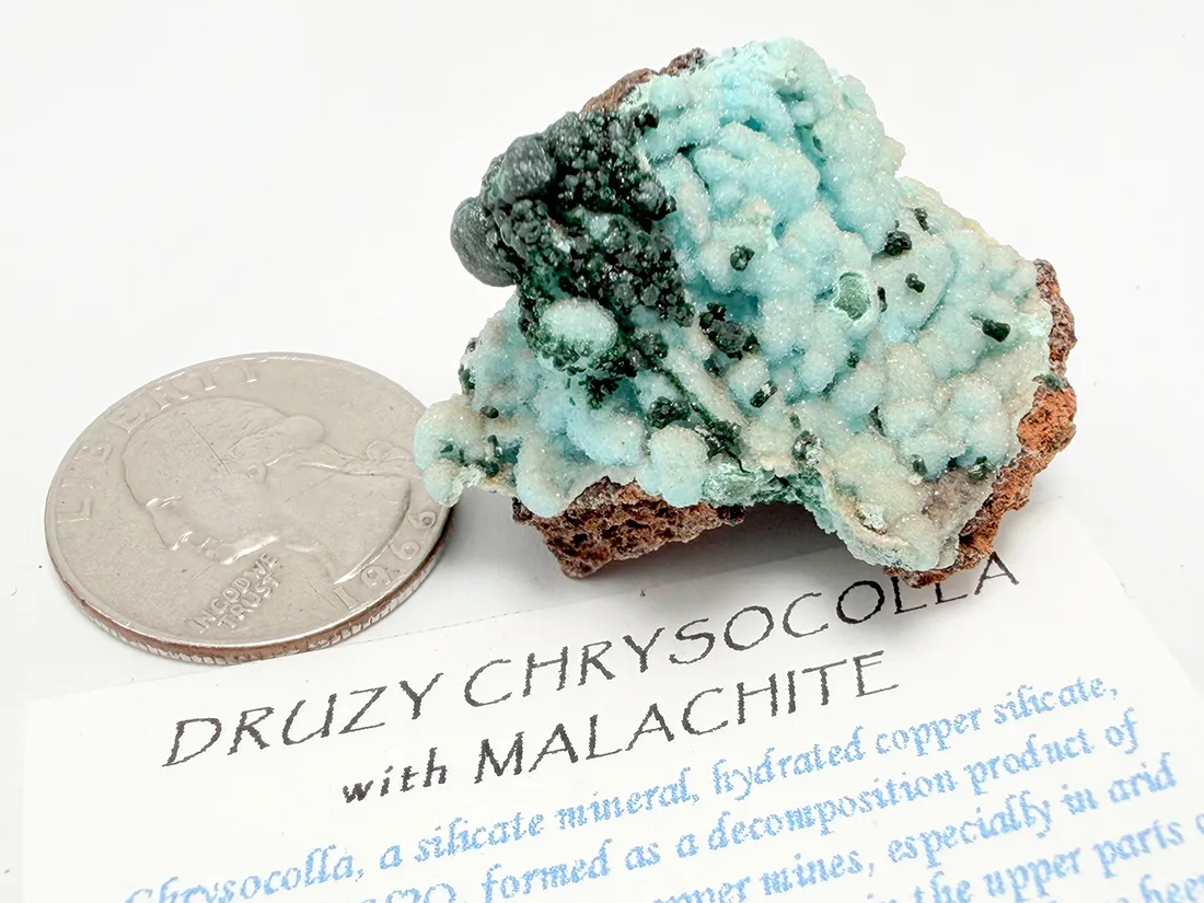 コンゴ民主共和国産 ドゥルージークリソコラ with マラカイト / Druzy Chrysocolla with Malachite
