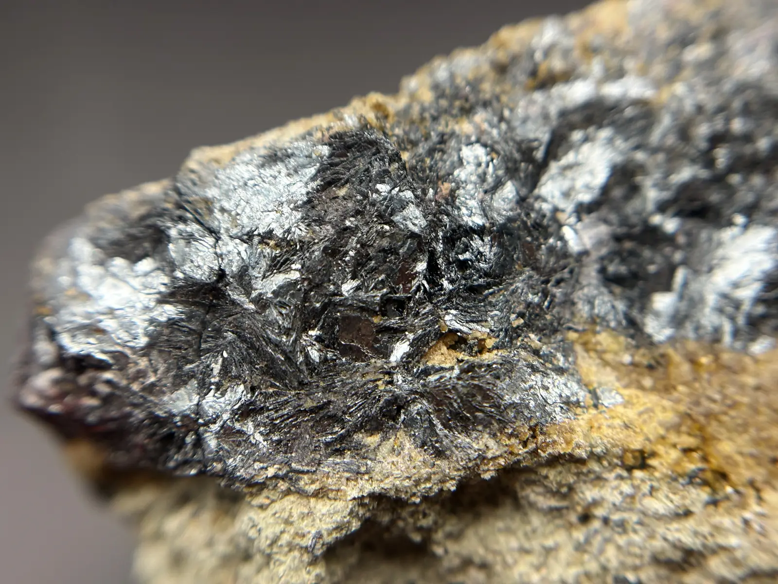 和賀仙人鉱山産 鏡鉄鉱 (赤鉄鉱)with灰鉄柘榴石  / Specularite with Andradite