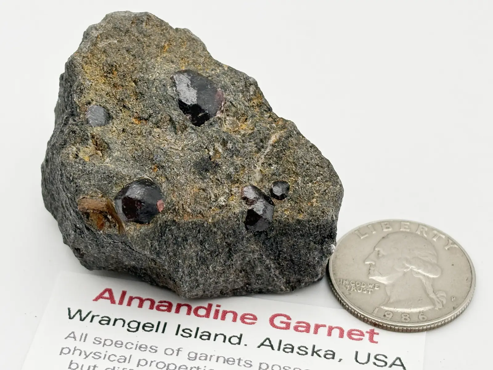 アラスカ州産 アルマンディンガーネット (母岩付き)/ Almandine Garnet