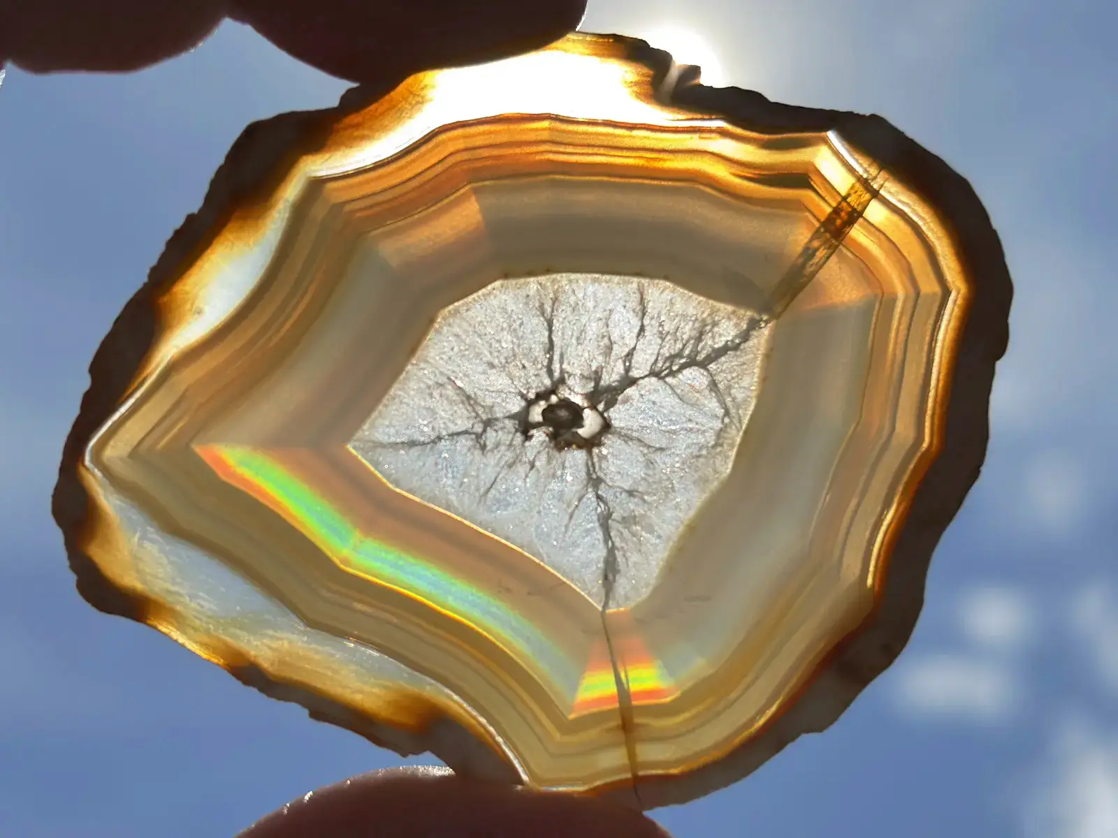 31g　イリスアゲート　インドネシア産　鉱物標本　アゲート インドネシア産 イリスアゲート スライス /Iris Agate