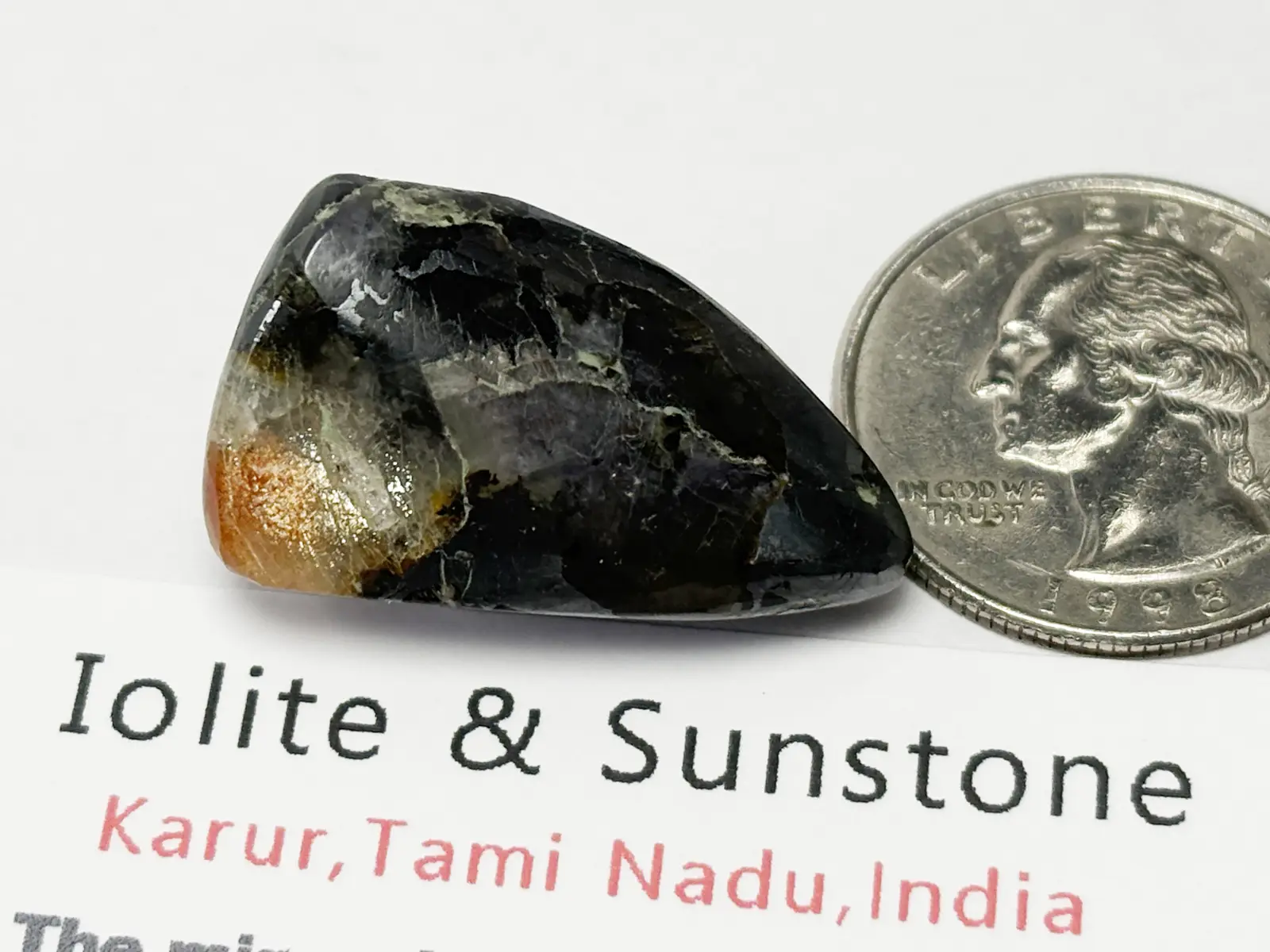 インド産 アイオライトサンストーン タンブル / Iolite ＆ Sunstone