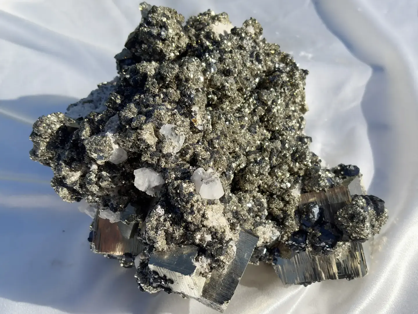 大型】ペルー産 パイライト＆カルサイト /Pyrite &Calcite