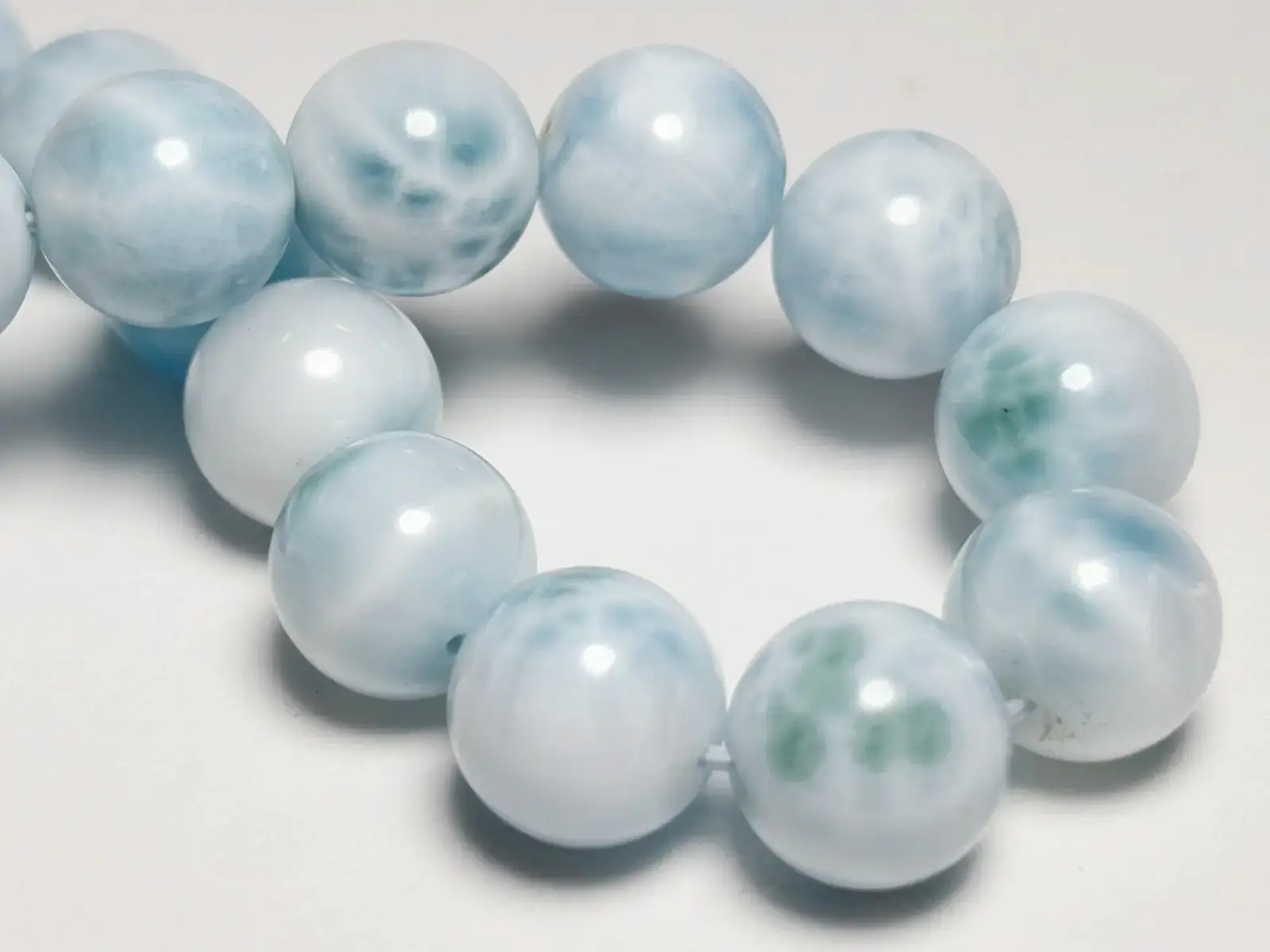 ドミニカ産ラリマープレート　原石カット　385g ドミニカ共和国産 ラリマー 11.5mm ブレスレット / Larimar
