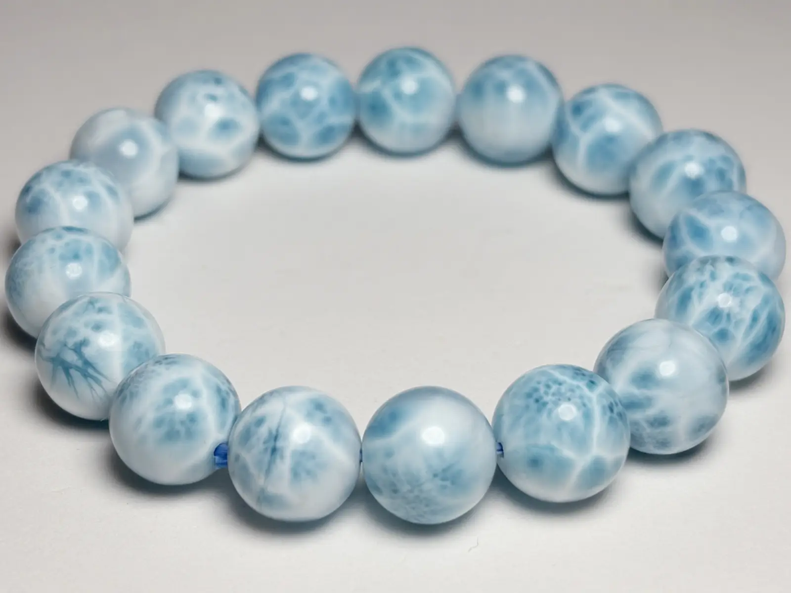 ドミニカ共和国産 ラリマー 12.5mm ブレスレット / Larimar