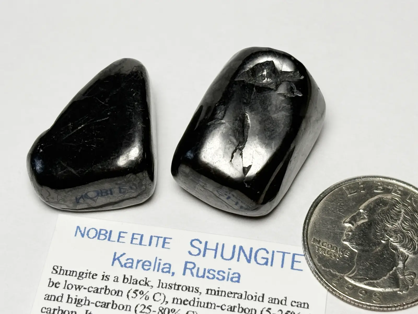 ロシア産 シュンガイト タンブル 2個セット/ Shungite