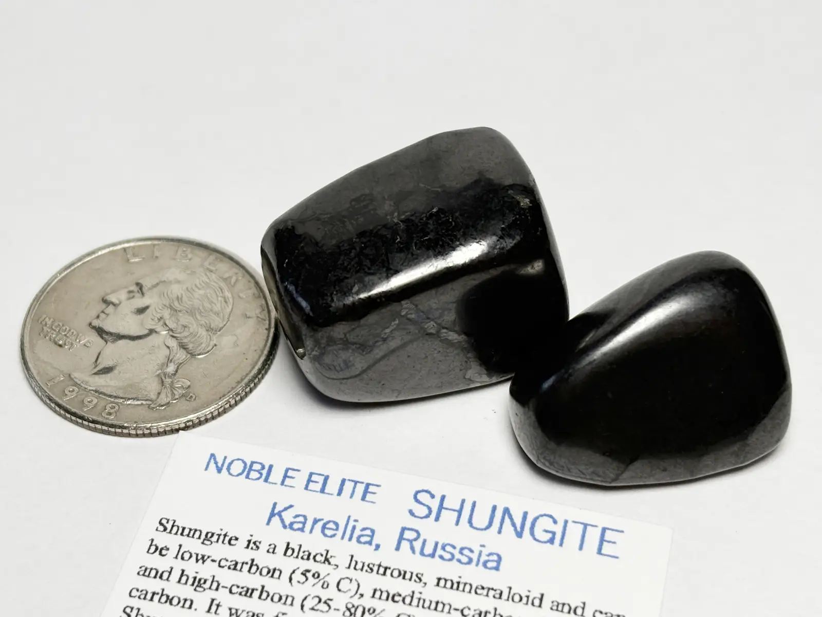 ロシア産 シュンガイト タンブル 2個セット/ Shungite