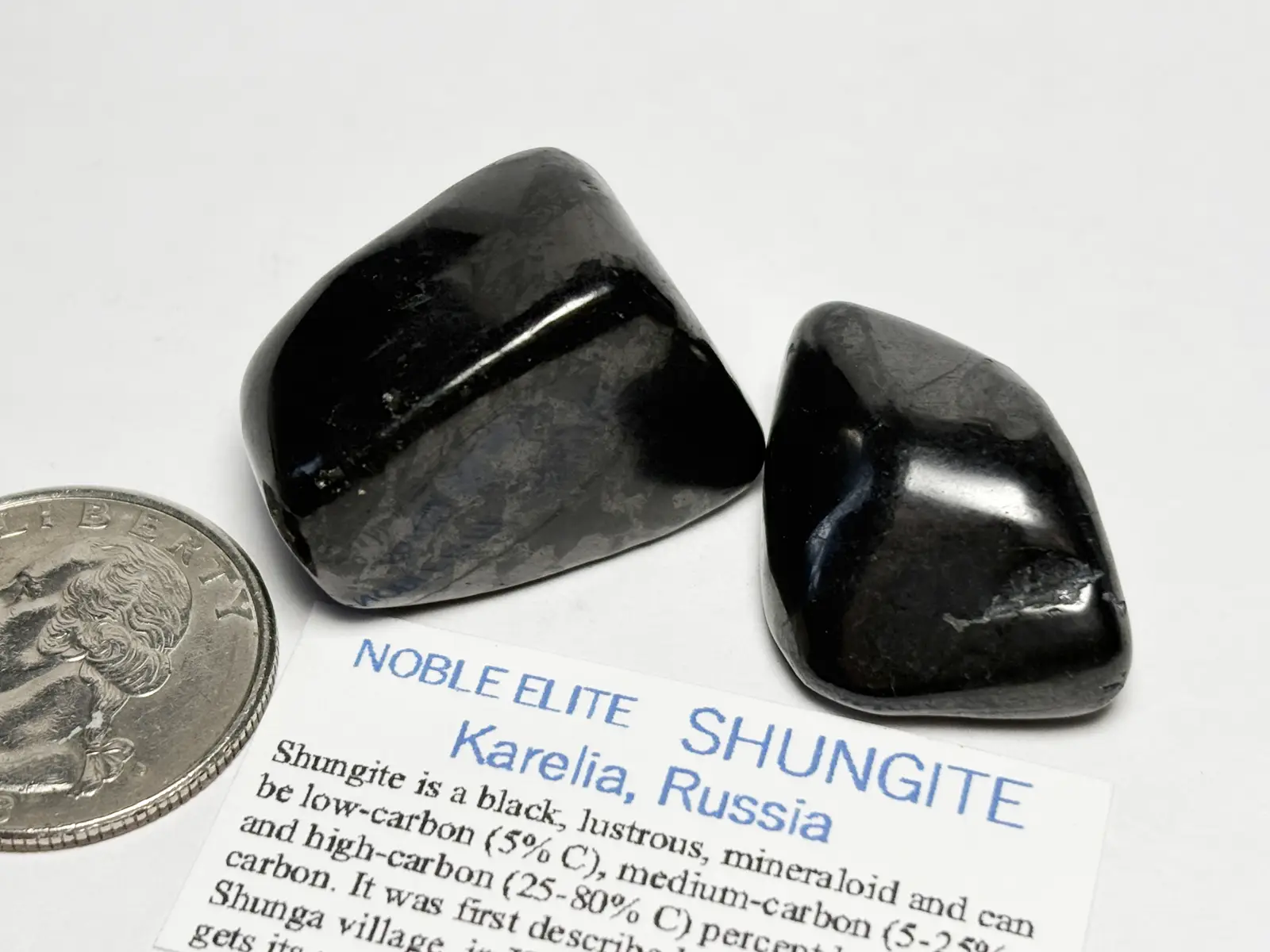 ロシア産 シュンガイト タンブル 2個セット/ Shungite