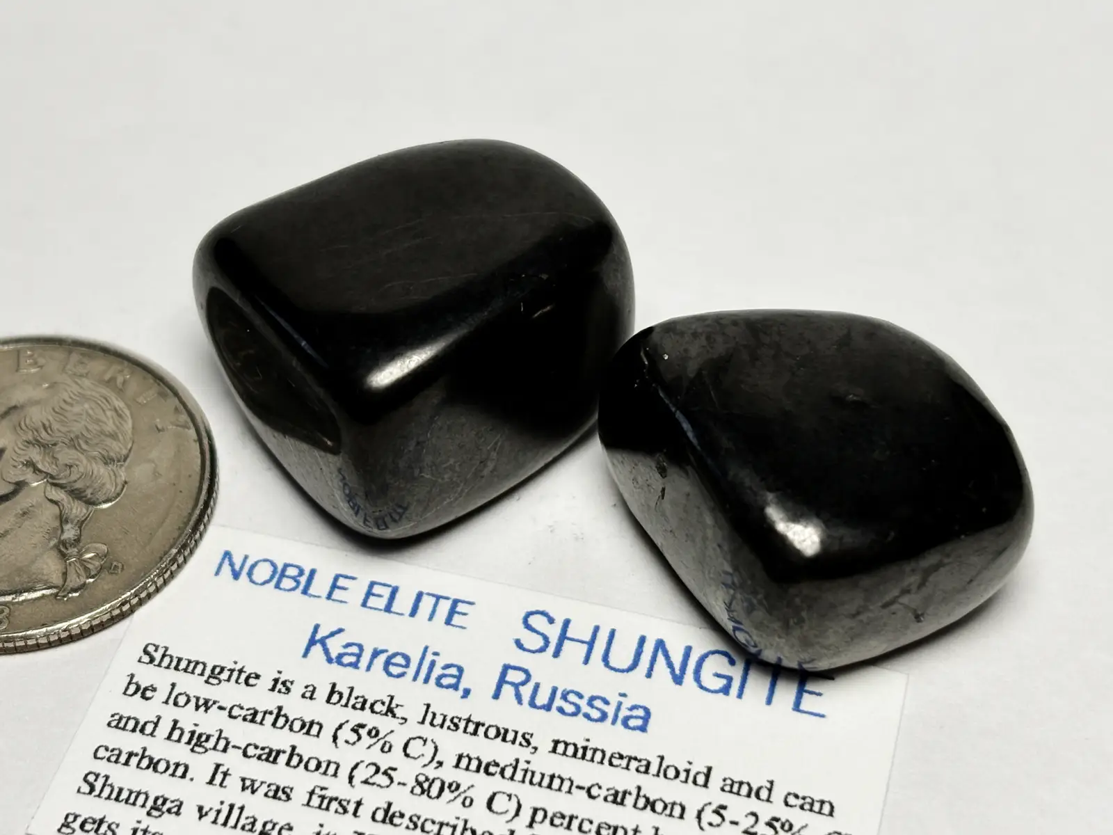 ロシア産 シュンガイト タンブル 2個セット/ Shungite