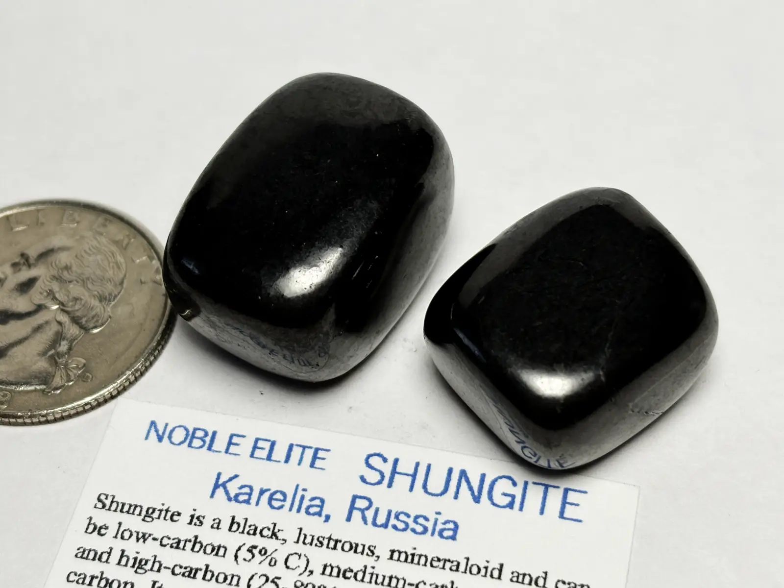 ロシア産 シュンガイト タンブル 2個セット/ Shungite