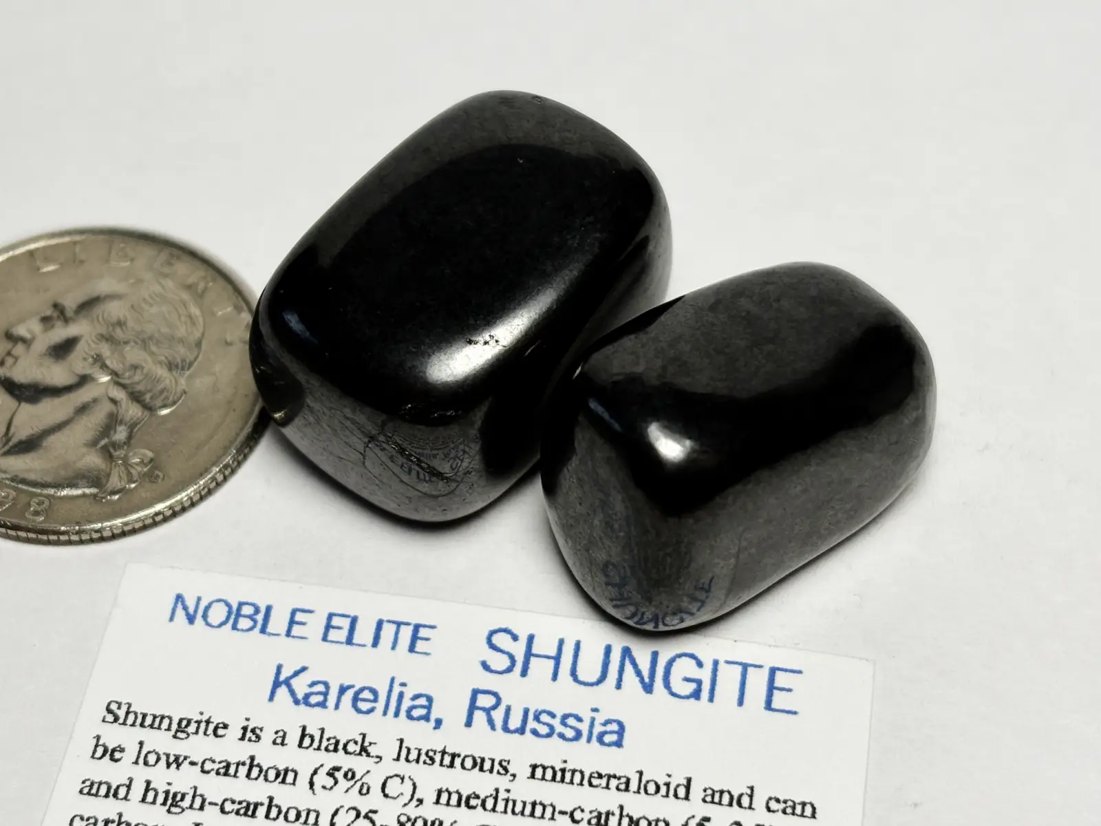 ロシア産 シュンガイト タンブル 2個セット/ Shungite