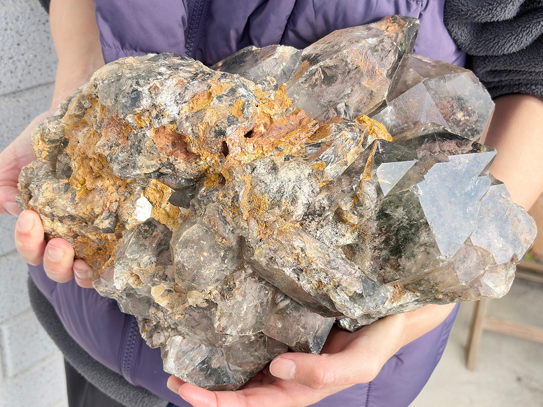 ブラジル産 ガーデンクォーツ クラスター 大型 ( 庭園水晶 )/ Garden