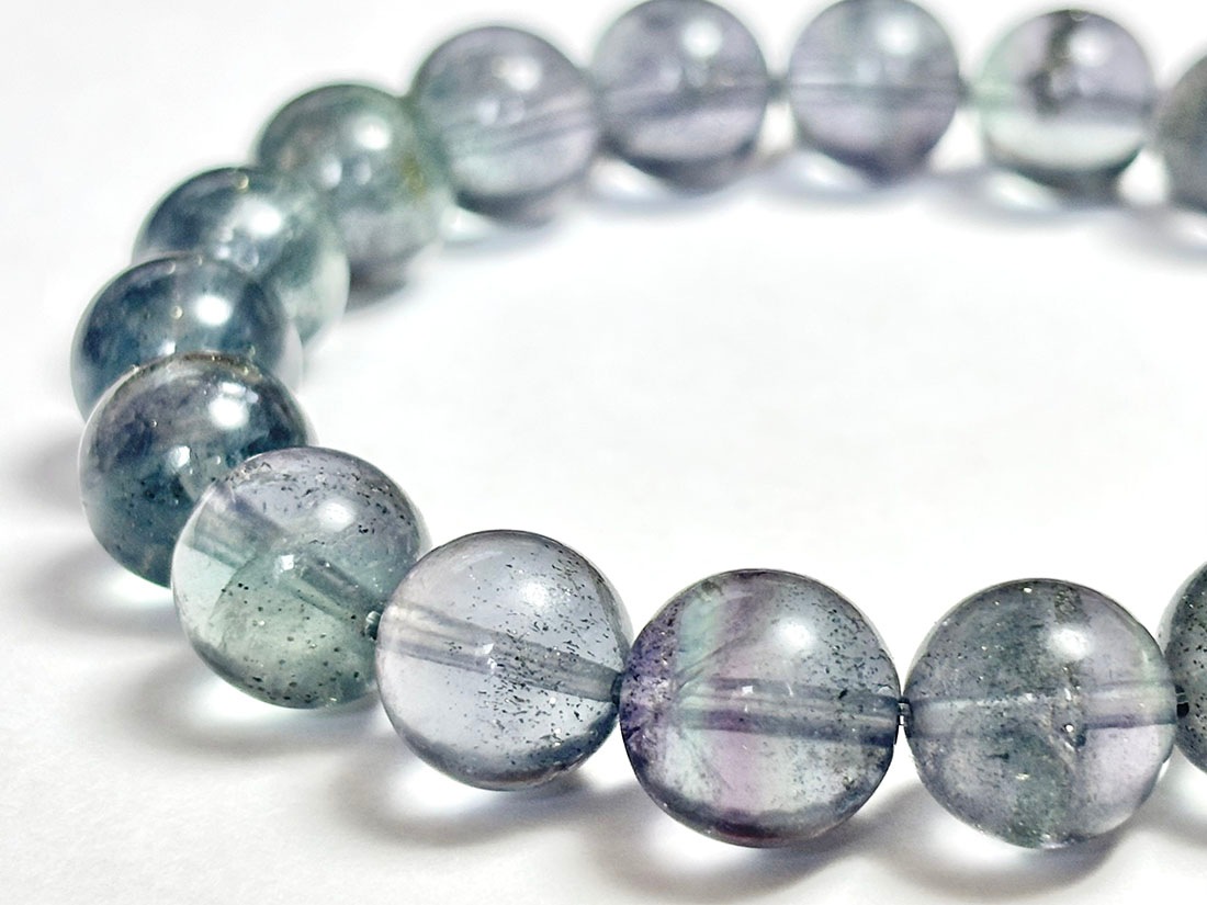 福建省産 パイライト in フローライト 10mm ブレスレット / Pyrite in