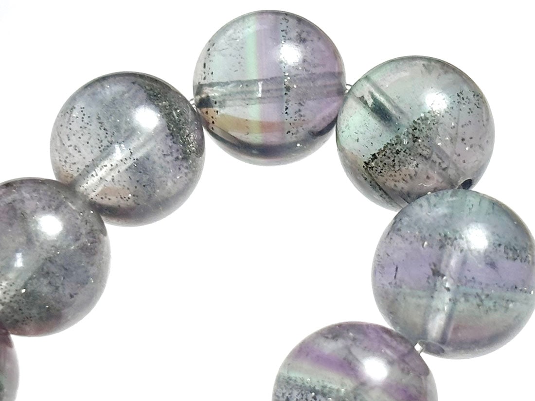 福建省産 パイライト in フローライト 10mm ブレスレット / Pyrite in
