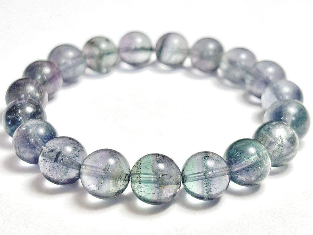 福建省産 パイライト in フローライト 10mm ブレスレット / Pyrite in