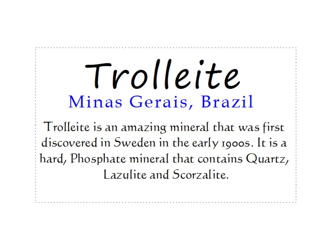 ブラジル産 トロレアイト ペンダントトップ / Trolleite Pendant