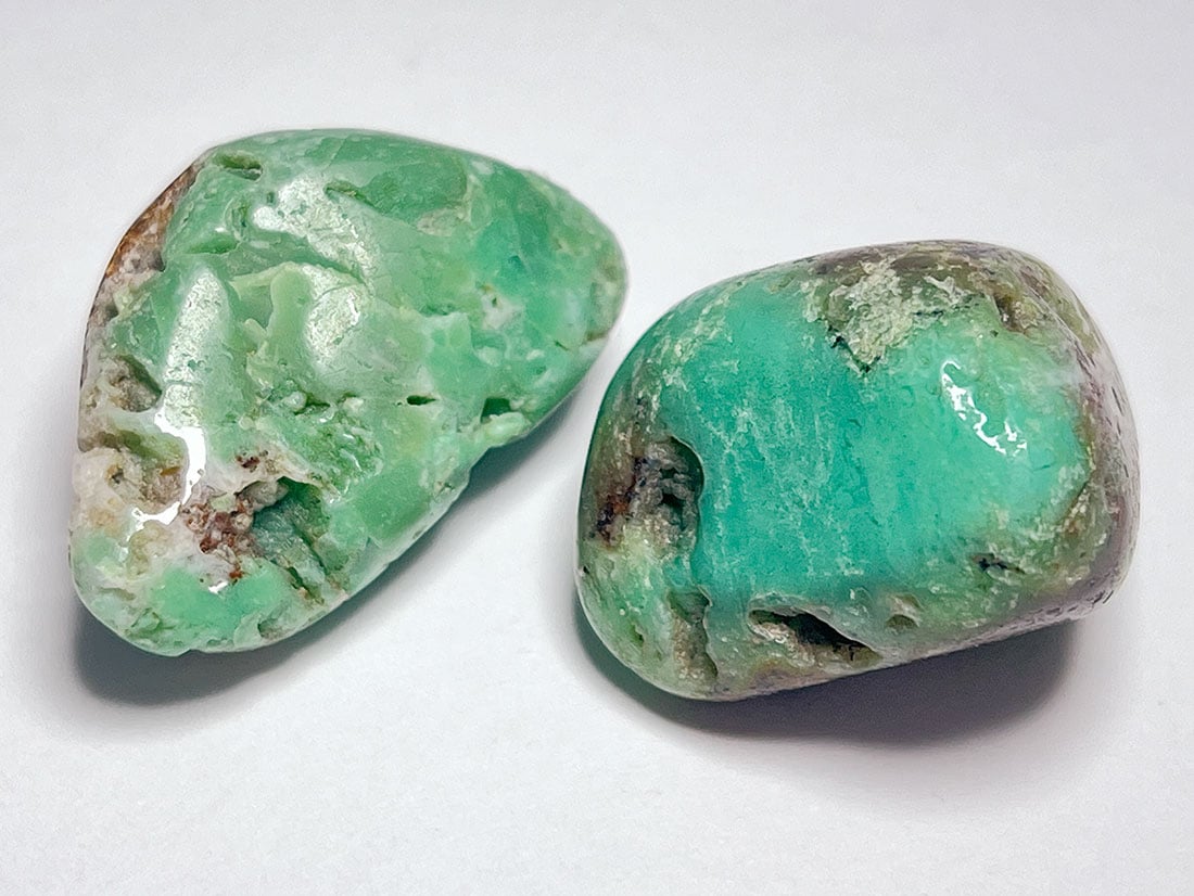 ブラジル産クリソプレーズ タンブル2個セット